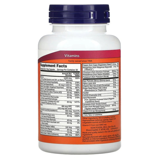 NOW Foods ADAM Men's Multi – فيتامينات رجالية متكاملة (90 كبسولة نباتية)