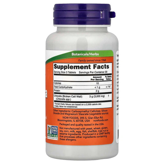 NOW Foods Chlorella 1000 mg – دعم إزالة التغذية الطبيعية (60 قرص)